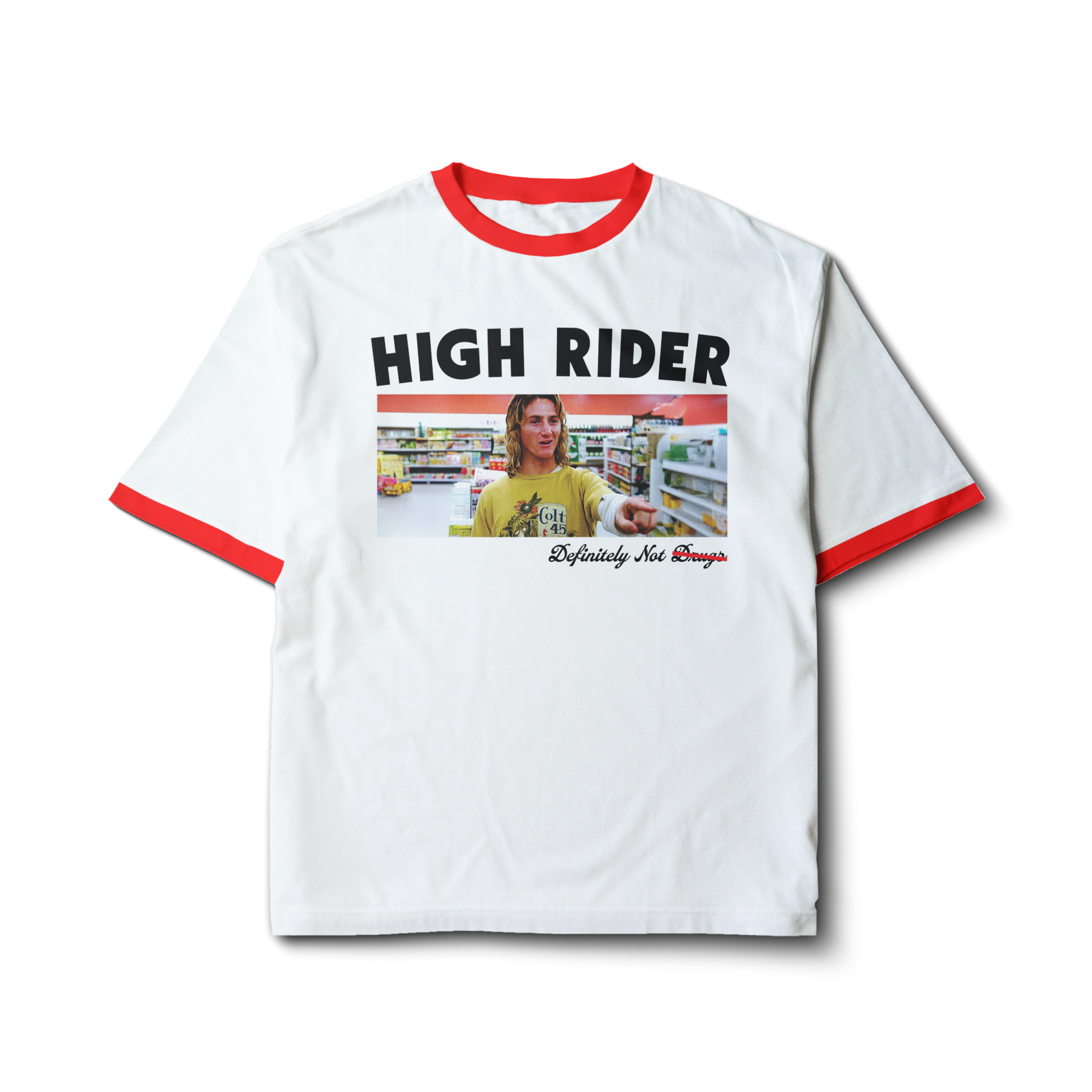 High Rider Block Logo Def Not Drugs Jeff Tee