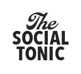 Black text 'The Social Tonic' on a white background.