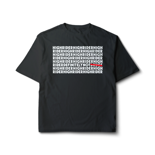 High Rider Block Logo Def Not Drugs Repeat Tee