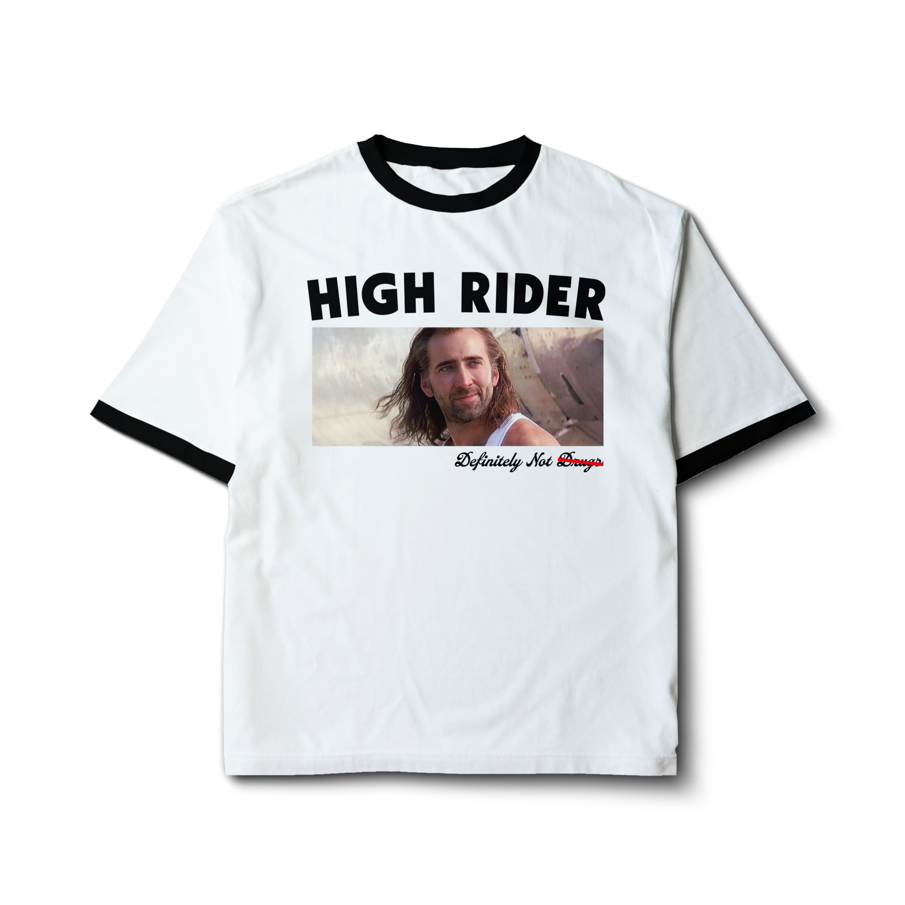High Rider Block Logo Def Not Drugs Cage Tee