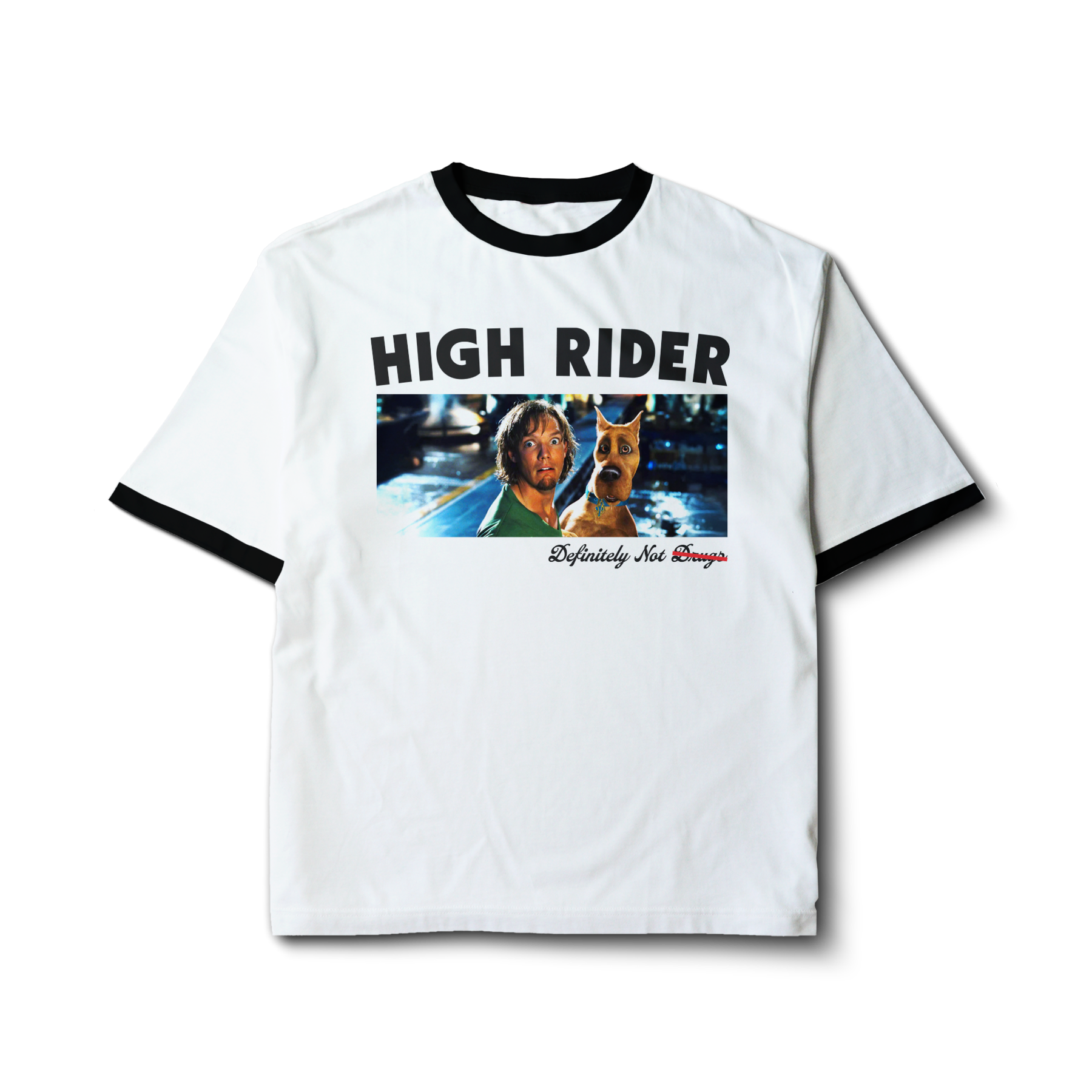 High Rider Block Logo Def Not Drugs Shaggy Tee