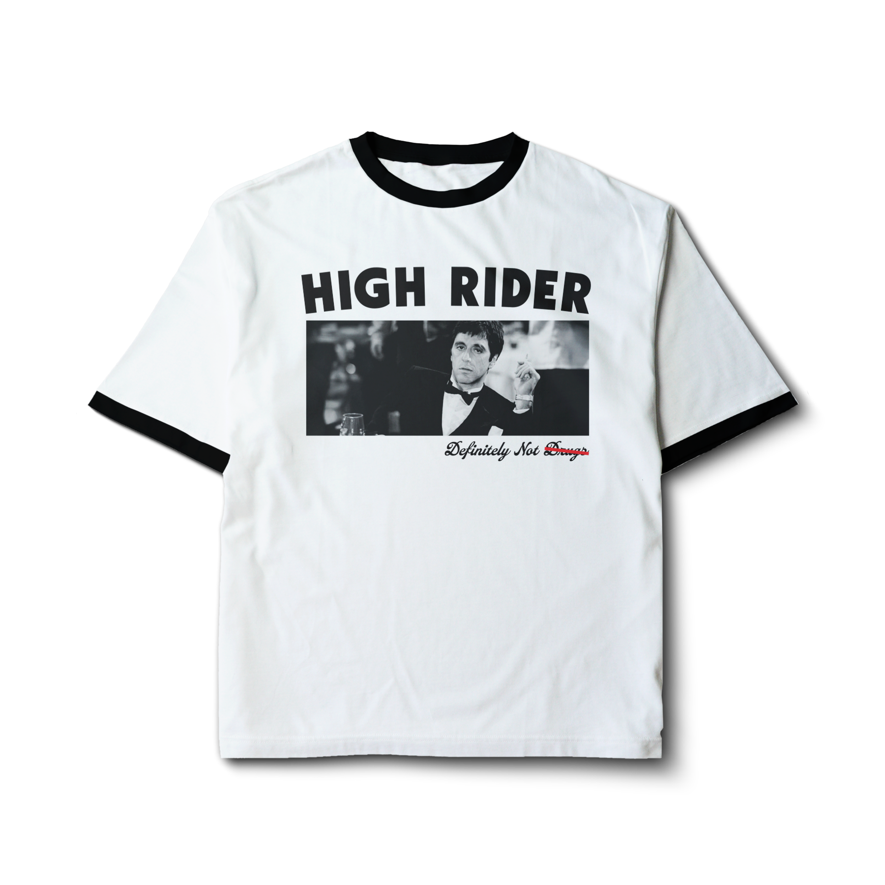 High Rider Block Logo Def Not Drugs Tony Tee