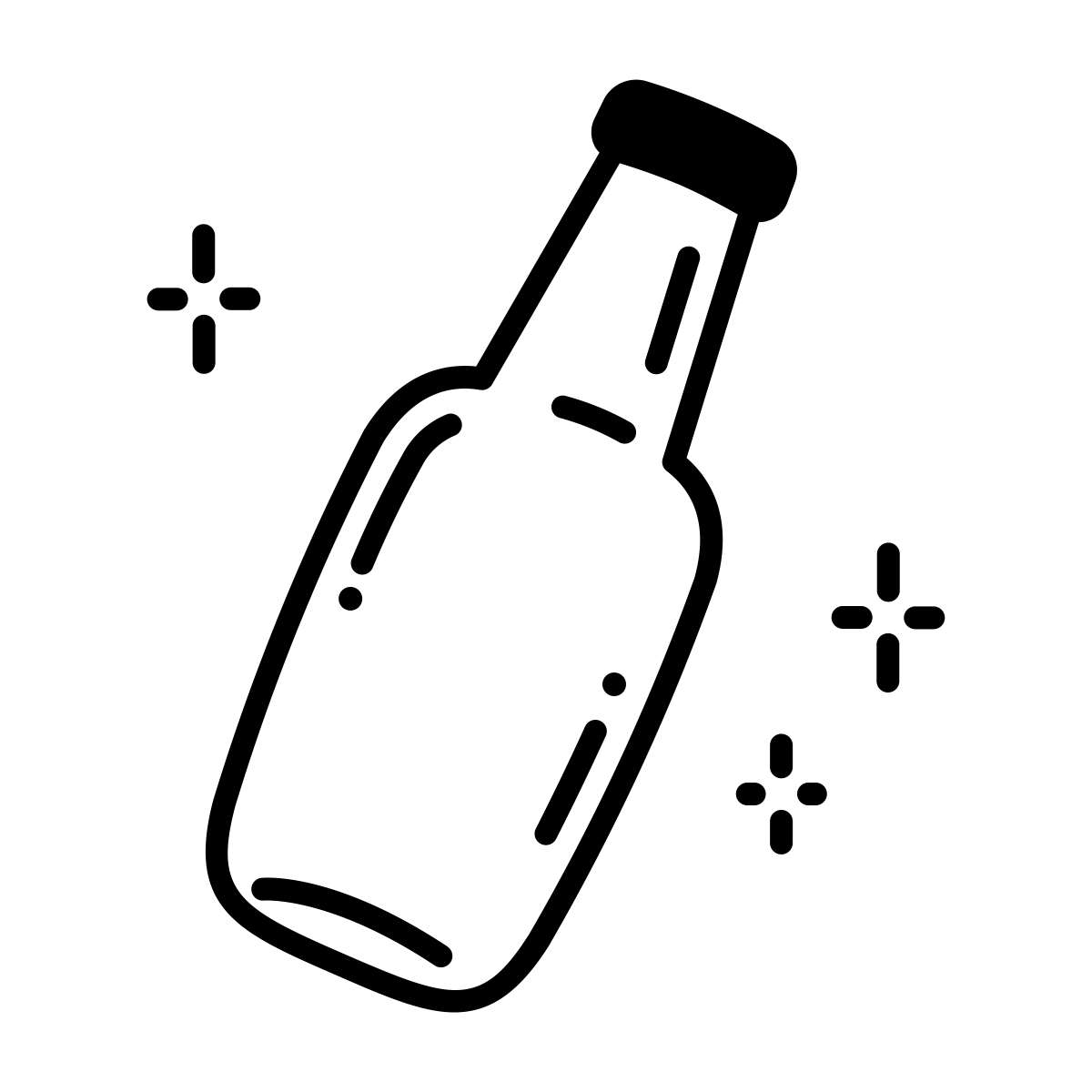 Black and white illustration of a cat with a long tail.