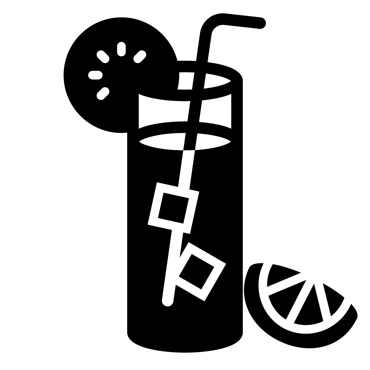 Black and white illustration of a cat with a raised tail.
