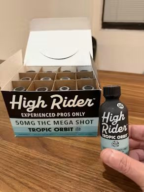 High Rider mega shot bottle with product box